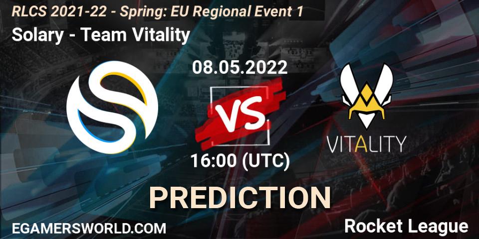 Pronósticos Solary - Team Vitality. 08.05.2022 at 16:00. RLCS 2021-22 - Spring: EU Regional Event 1 - Rocket League