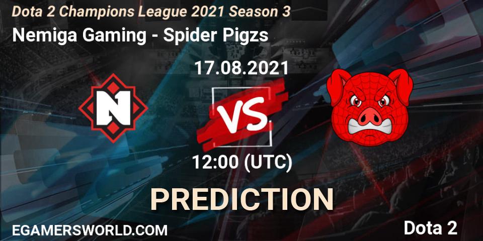 Pronósticos Nemiga Gaming - Spider Pigzs. 17.08.21. Dota 2 Champions League 2021 Season 3 - Dota 2