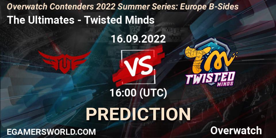 Pronósticos The Ultimates - Twisted Minds. 16.09.2022 at 16:00. Overwatch Contenders 2022 Summer Series: Europe B-Sides - Overwatch