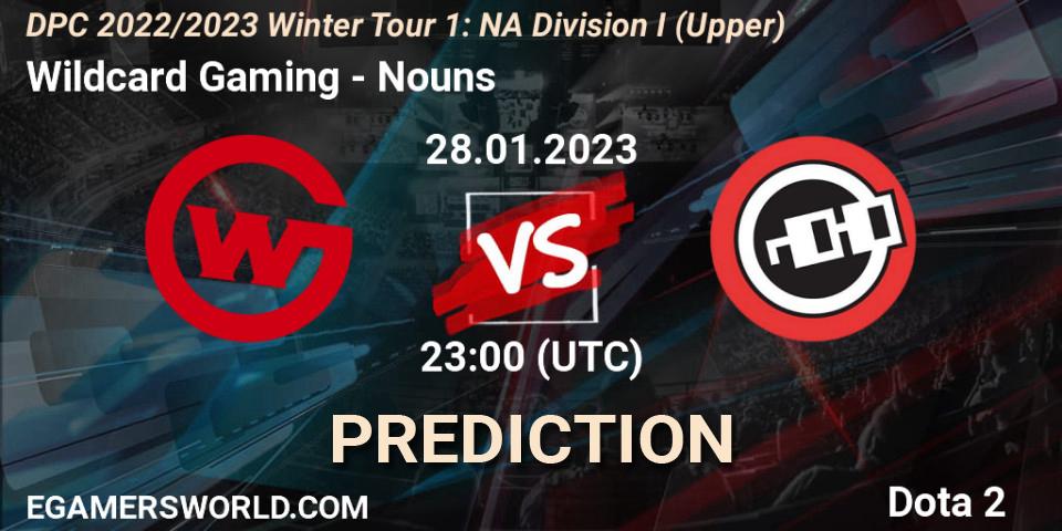 Pronósticos Wildcard Gaming - Nouns. 28.01.23. DPC 2022/2023 Winter Tour 1: NA Division I (Upper) - Dota 2