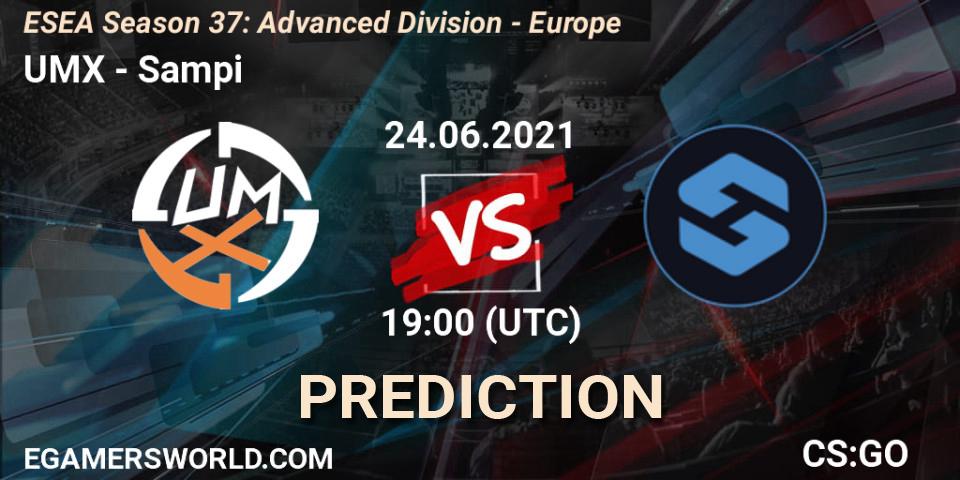 Pronósticos UMX - Sampi. 24.06.21. ESEA Season 37: Advanced Division - Europe - CS2 (CS:GO)