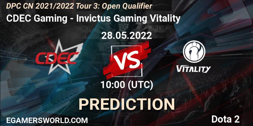 Pronósticos CDEC Gaming - Invictus Gaming Vitality. 28.05.22. DPC CN 2021/2022 Tour 3: Open Qualifier - Dota 2