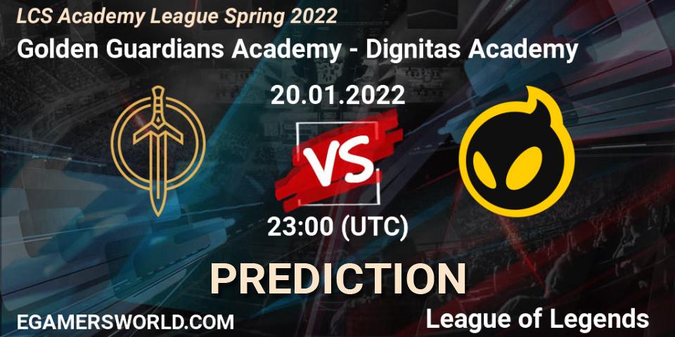 Pronósticos Golden Guardians Academy - Dignitas Academy. 20.01.22. LCS Academy League Spring 2022 - LoL