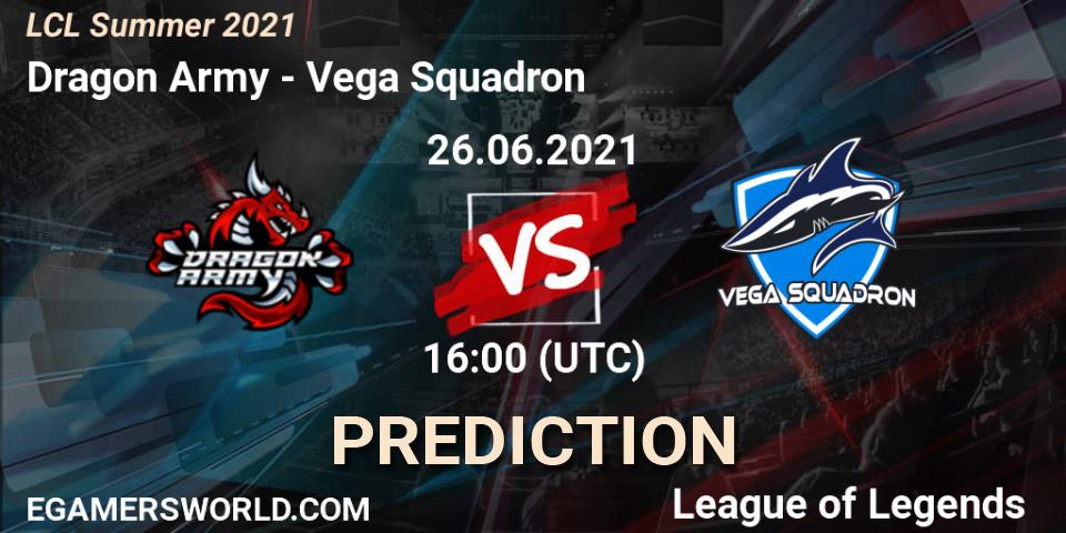 Pronósticos Dragon Army - Vega Squadron. 26.06.21. LCL Summer 2021 - LoL