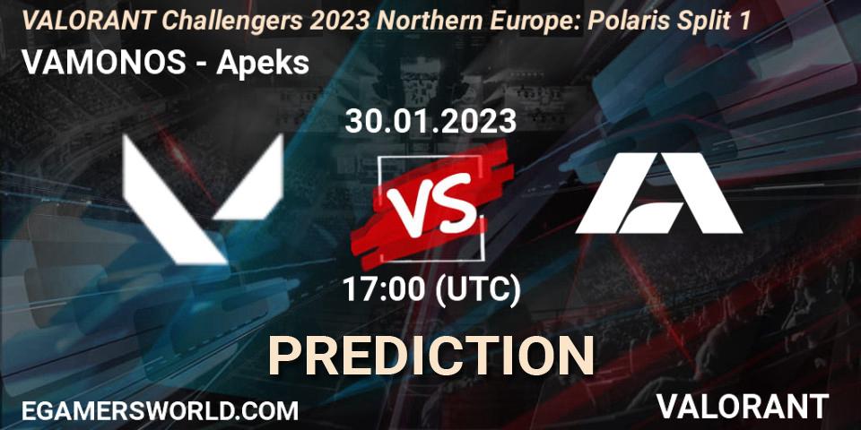Pronósticos VAMONOS - Apeks. 30.01.23. VALORANT Challengers 2023 Northern Europe: Polaris Split 1 - VALORANT