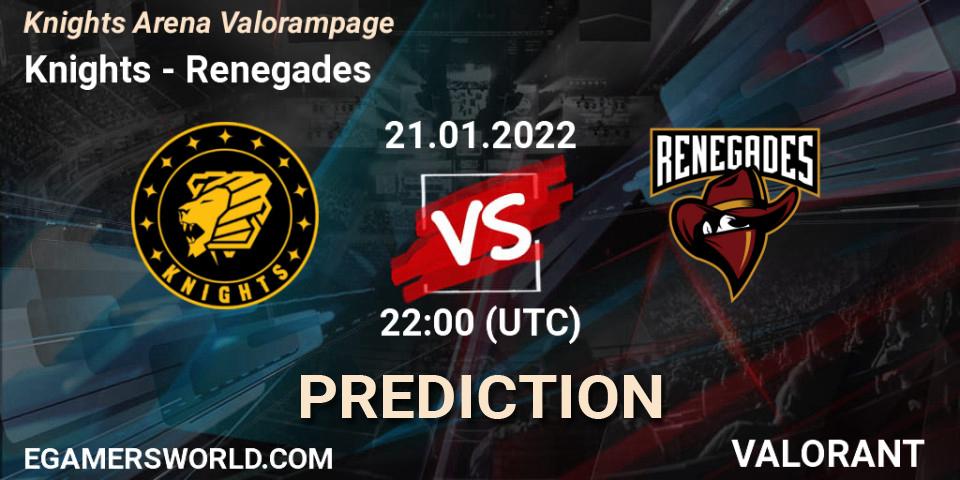 Pronósticos Knights - Renegades. 21.01.2022 at 22:00. Knights Arena Valorampage - VALORANT