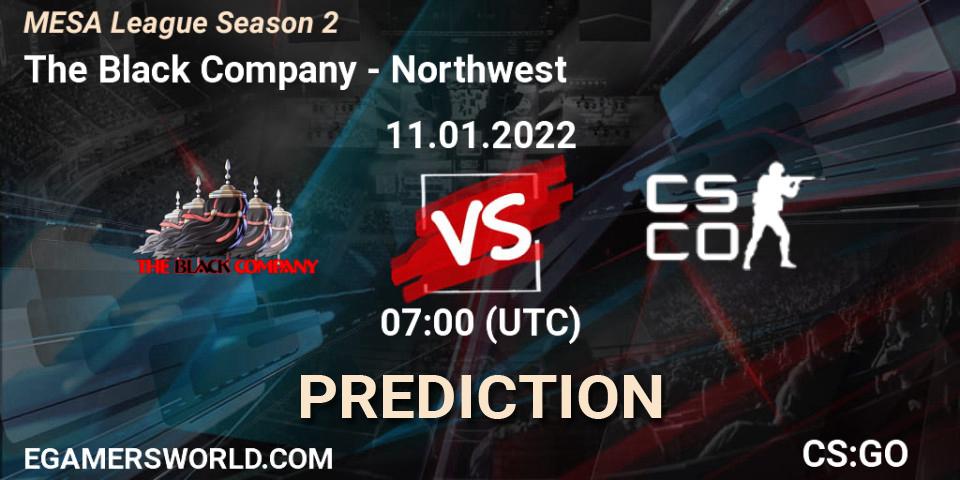 Pronósticos The Black Company - Northwest. 11.01.2022 at 07:00. MESA League Season 2 - Counter-Strike (CS2)