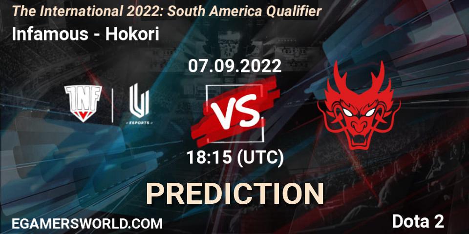 Pronósticos Infamous - Hokori. 07.09.22. The International 2022: South America Qualifier - Dota 2