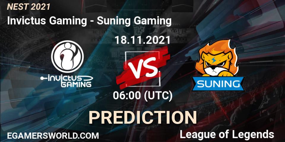 Pronósticos Invictus Gaming - Suning Gaming. 18.11.21. NEST 2021 - LoL