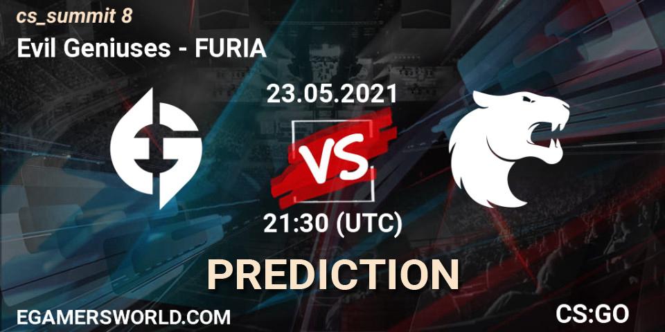 Pronósticos Evil Geniuses - FURIA. 23.05.2021 at 21:30. cs_summit 8 - Counter-Strike (CS2)