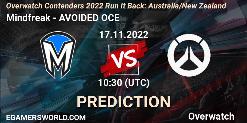 Pronósticos Mindfreak - AVOIDED OCE. 17.11.2022 at 08:45. Overwatch Contenders 2022 - Australia/New Zealand - November - Overwatch