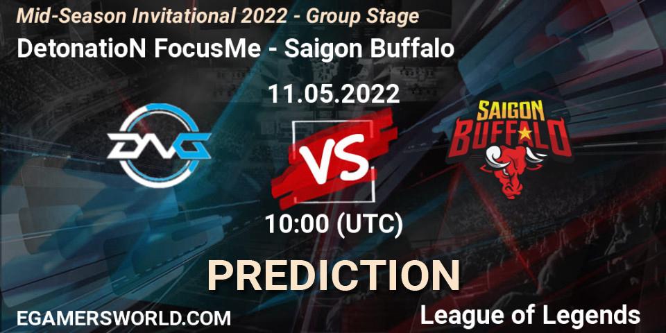 Pronósticos DetonatioN FocusMe - Saigon Buffalo. 11.05.2022 at 10:20. Mid-Season Invitational 2022 - Group Stage - LoL