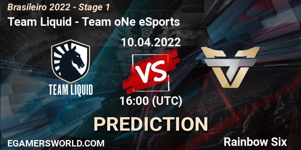 Pronósticos Team Liquid - Team oNe eSports. 10.04.2022 at 16:00. Brasileirão 2022 - Stage 1 - Rainbow Six