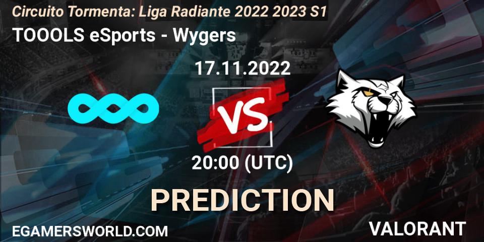 Pronósticos TOOOLS eSports - Wygers. 24.11.2022 at 20:00. Circuito Tormenta: Liga Radiante 2022 2023 S1 - VALORANT