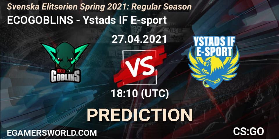 Pronósticos ECOGOBLINS - Ystads IF E-sport. 27.04.2021 at 18:10. Svenska Elitserien Spring 2021: Regular Season - Counter-Strike (CS2)