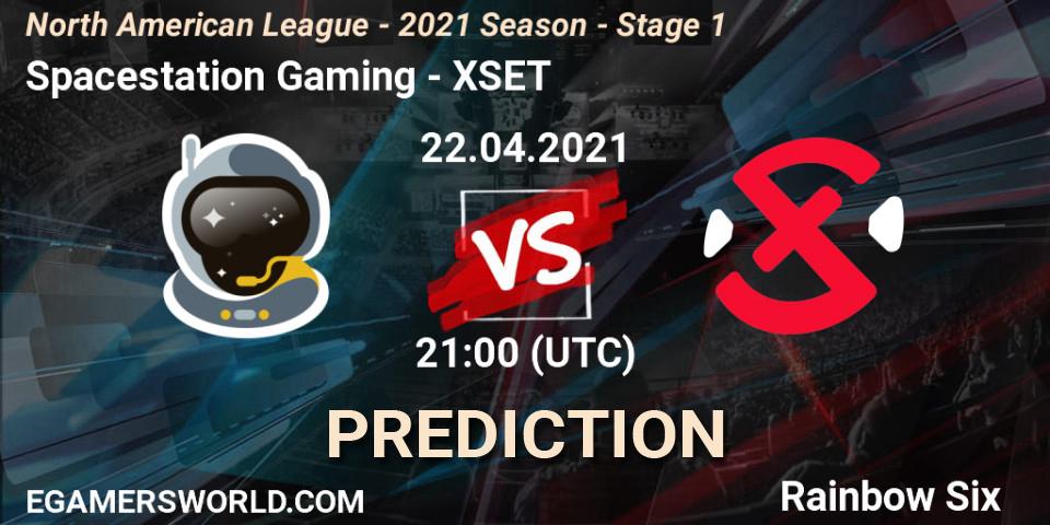 Pronósticos Spacestation Gaming - XSET. 22.04.2021 at 21:00. North American League - 2021 Season - Stage 1 - Rainbow Six