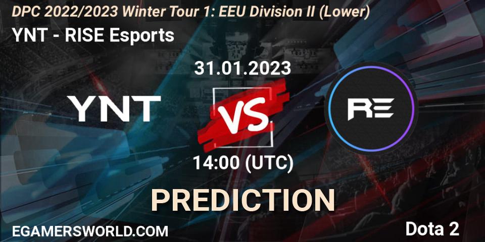 Pronósticos YNT - RISE Esports. 31.01.23. DPC 2022/2023 Winter Tour 1: EEU Division II (Lower) - Dota 2