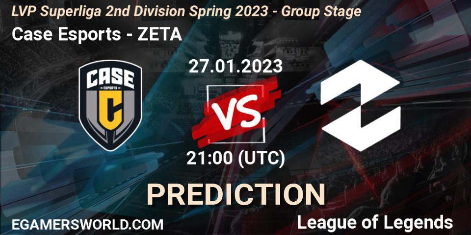 Pronósticos Case Esports - ZETA. 27.01.2023 at 21:00. LVP Superliga 2nd Division Spring 2023 - Group Stage - LoL