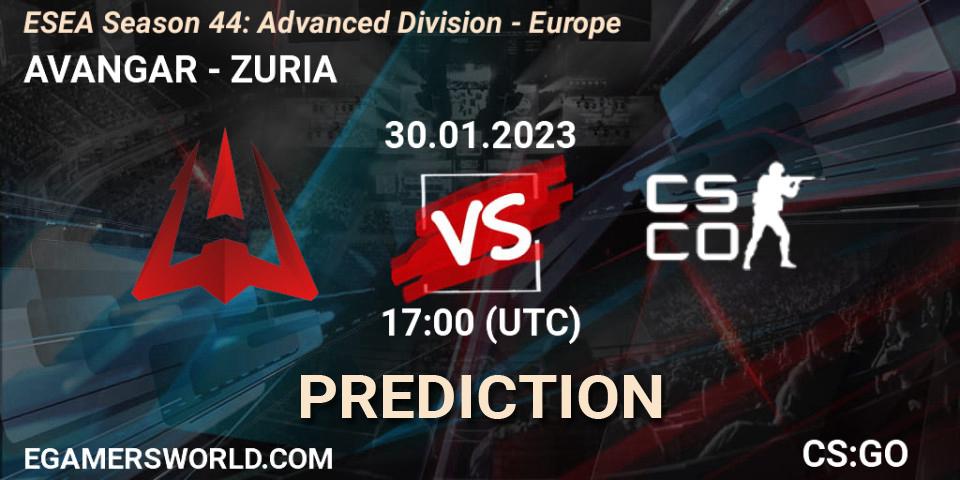 Pronósticos AVANGAR - ZURIA. 08.02.23. ESEA Season 44: Advanced Division - Europe - CS2 (CS:GO)