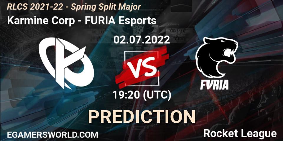 Pronósticos Karmine Corp - FURIA Esports. 02.07.2022 at 19:20. RLCS 2021-22 - Spring Split Major - Rocket League