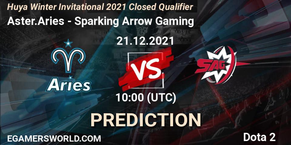 Pronósticos Aster.Aries - Sparking Arrow Gaming. 21.12.2021 at 09:51. Huya Winter Invitational 2021 Closed Qualifier - Dota 2