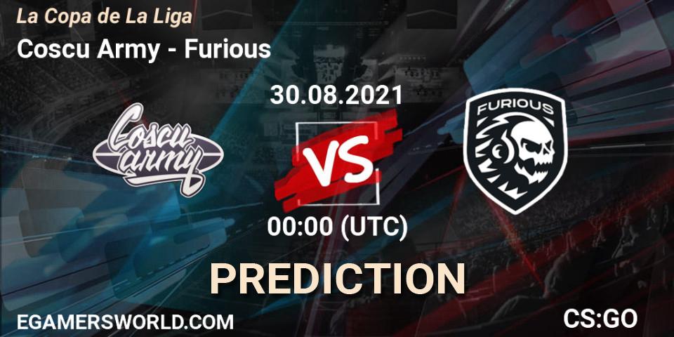Pronósticos Coscu Army - Furious. 29.08.2021 at 23:00. La Copa de La Liga - Counter-Strike (CS2)