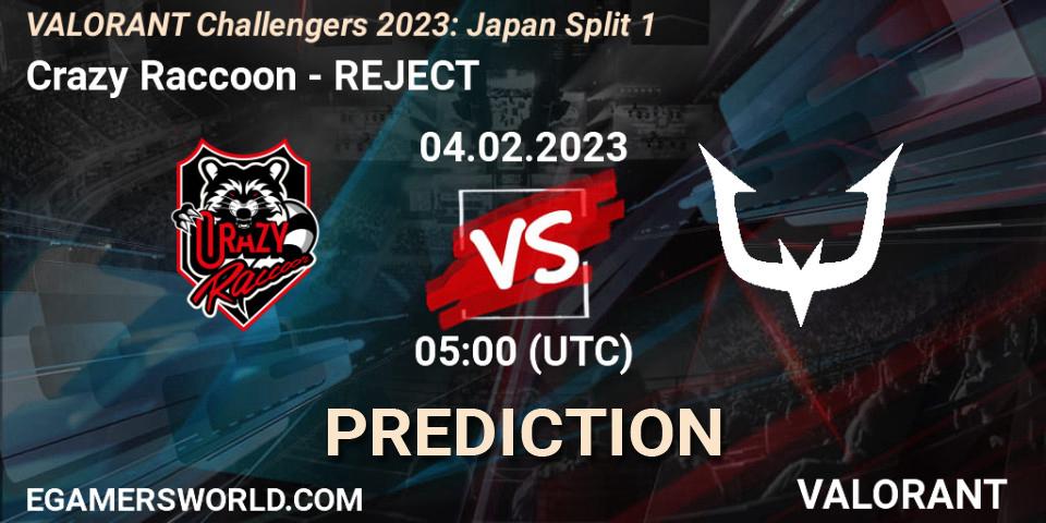 Pronósticos Crazy Raccoon - REJECT. 04.02.23. VALORANT Challengers 2023: Japan Split 1 - VALORANT