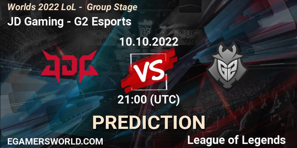 Pronósticos JD Gaming - G2 Esports. 10.10.2022 at 21:00. Worlds 2022 LoL - Group Stage - LoL