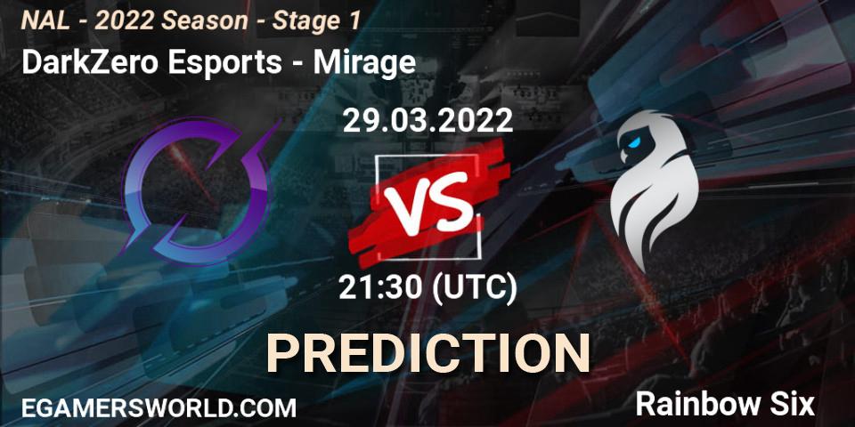 Pronósticos DarkZero Esports - Mirage. 29.03.2022 at 21:30. NAL - Season 2022 - Stage 1 - Rainbow Six