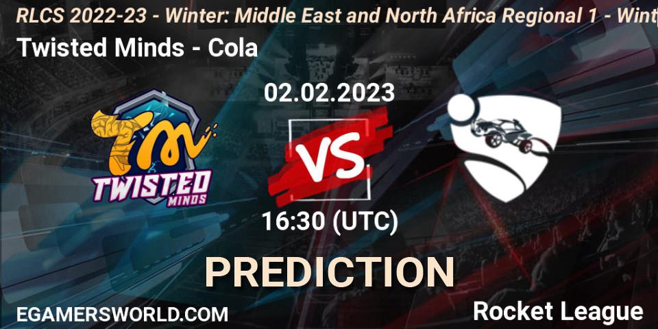 Pronósticos Twisted Minds - Cola. 02.02.2023 at 16:30. RLCS 2022-23 - Winter: Middle East and North Africa Regional 1 - Winter Open - Rocket League