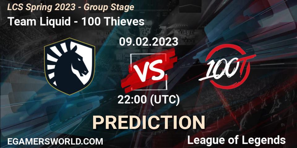 Pronósticos Team Liquid - 100 Thieves. 10.02.23. LCS Spring 2023 - Group Stage - LoL