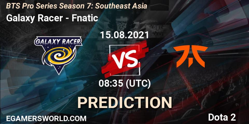 Pronósticos Galaxy Racer - Fnatic. 15.08.2021 at 08:35. BTS Pro Series Season 7: Southeast Asia - Dota 2