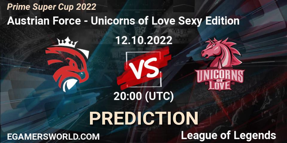 Pronósticos Austrian Force - Unicorns of Love Sexy Edition. 12.10.22. Prime Super Cup 2022 - LoL