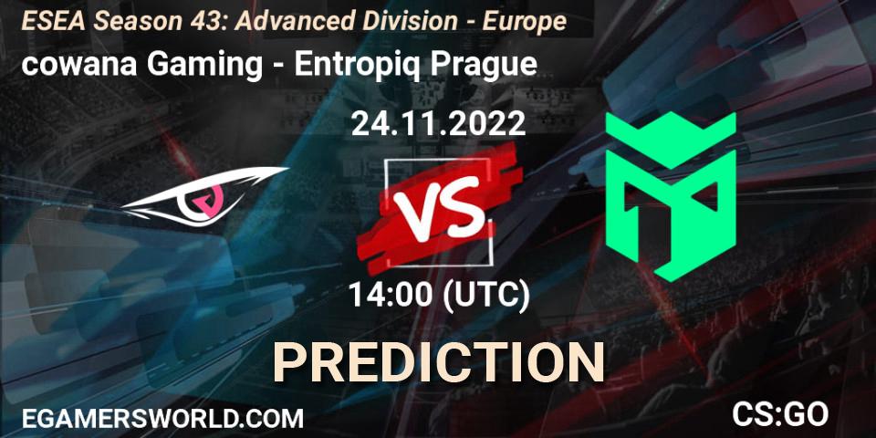 Pronósticos cowana Gaming - Entropiq Prague. 24.11.22. ESEA Season 43: Advanced Division - Europe - CS2 (CS:GO)