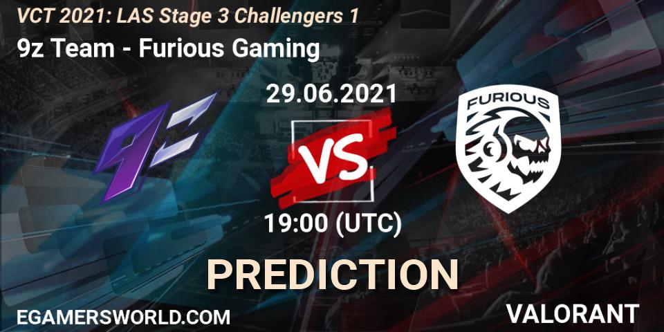 Pronósticos 9z Team - Furious Gaming. 29.06.2021 at 22:30. VCT 2021: LAS Stage 3 Challengers 1 - VALORANT