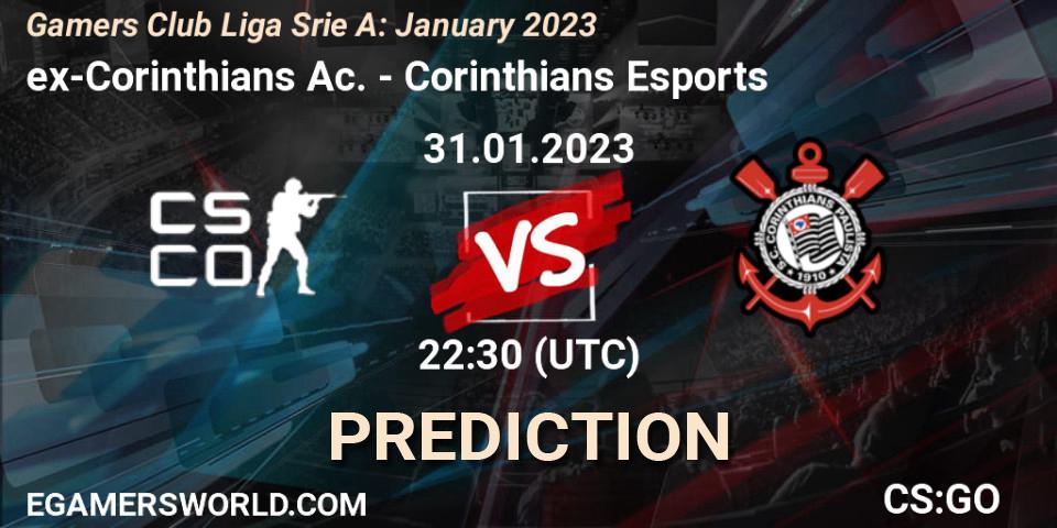 Pronósticos ex-Corinthians Ac. - Corinthians Esports. 31.01.23. Gamers Club Liga Série A: January 2023 - CS2 (CS:GO)
