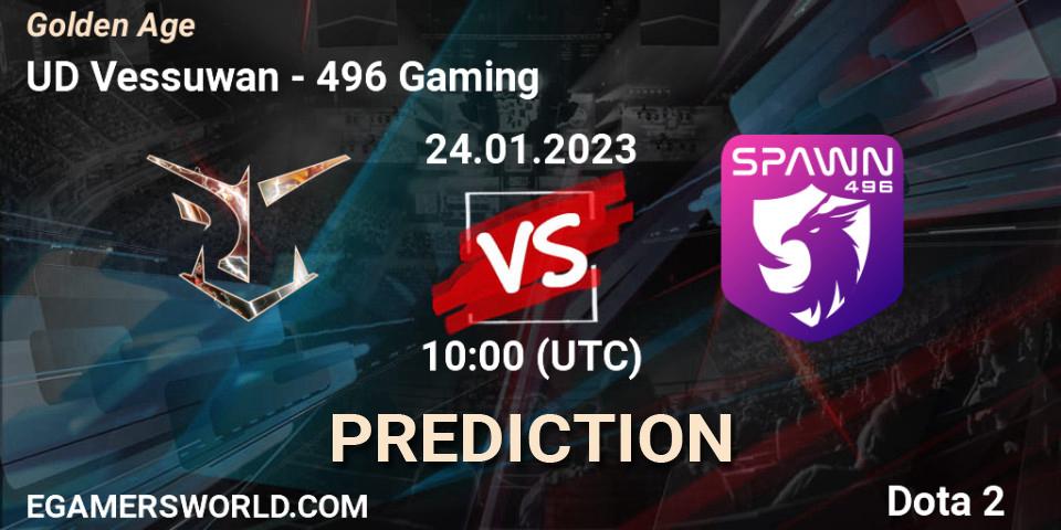 Pronósticos UD Vessuwan - 496 Gaming. 26.01.2023 at 03:59. Golden Age - Dota 2
