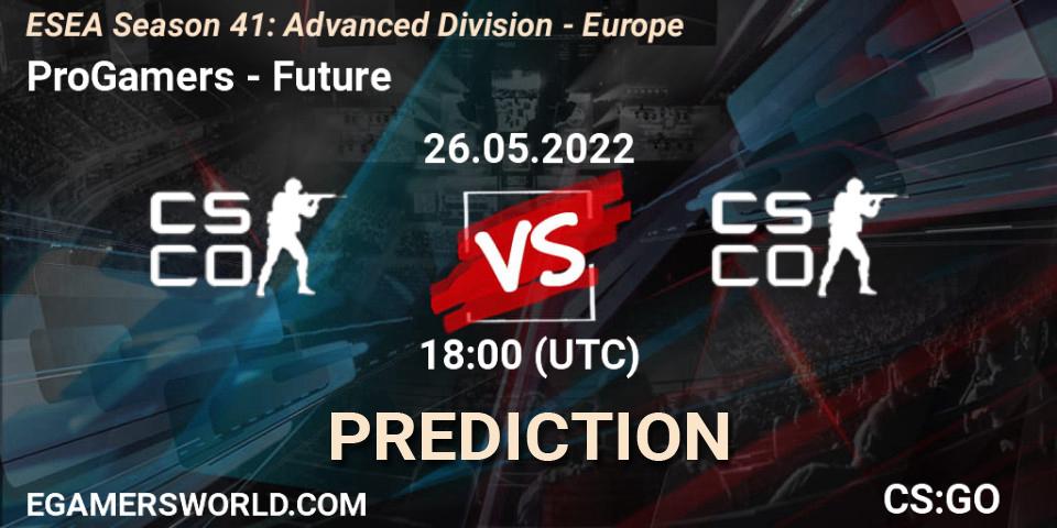 Pronósticos ProGamers - Future. 26.05.2022 at 18:00. ESEA Season 41: Advanced Division - Europe - Counter-Strike (CS2)