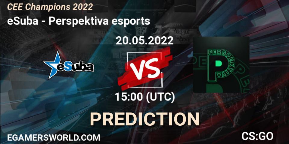 Pronósticos eSuba - Perspektiva esports. 20.05.2022 at 15:00. CEE Champions 2022 - Counter-Strike (CS2)
