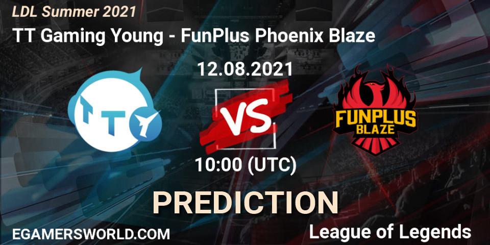 Pronósticos TT Gaming Young - FunPlus Phoenix Blaze. 12.08.2021 at 11:20. LDL Summer 2021 - LoL