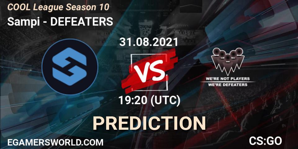 Pronósticos Sampi - DEFEATERS. 31.08.2021 at 19:20. COOL League Season 10 - Counter-Strike (CS2)