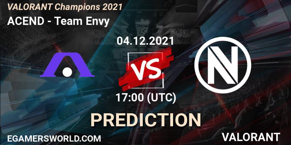 Pronósticos ACEND - Team Envy. 06.12.2021 at 14:00. VALORANT Champions 2021 - VALORANT