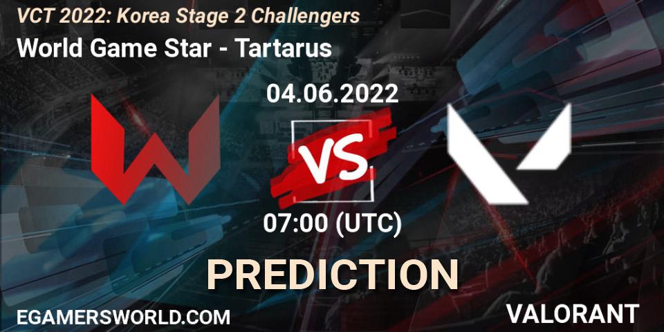 Pronósticos World Game Star - Tartarus. 04.06.2022 at 07:00. VCT 2022: Korea Stage 2 Challengers - VALORANT