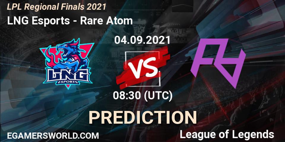 Pronósticos LNG Esports - Rare Atom. 04.09.2021 at 08:00. LPL Regional Finals 2021 - LoL