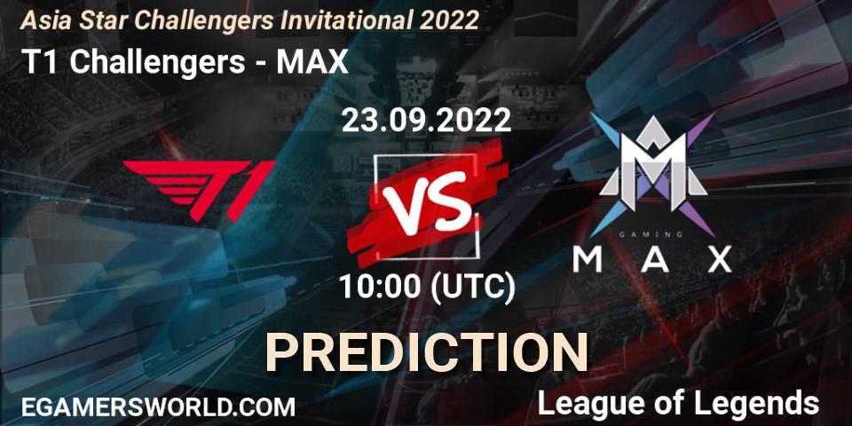 Pronósticos T1 Challengers - MAX. 23.09.2022 at 10:00. Asia Star Challengers Invitational 2022 - LoL