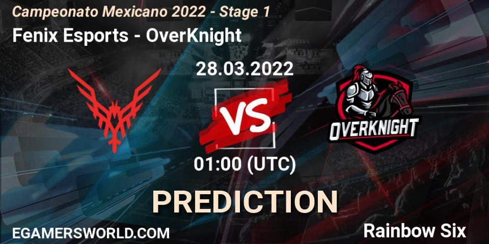 Pronósticos Fenix Esports - OverKnight. 28.03.2022 at 01:00. Campeonato Mexicano 2022 - Stage 1 - Rainbow Six