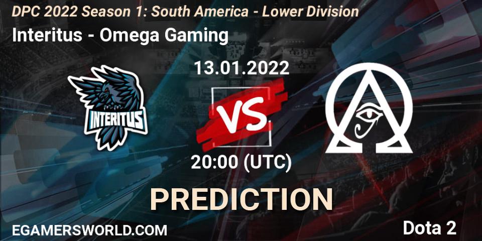 Pronósticos Interitus - Omega Gaming. 13.01.22. DPC 2022 Season 1: South America - Lower Division - Dota 2