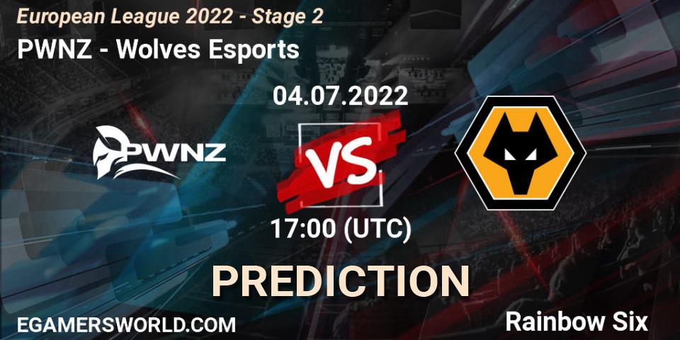 Pronósticos PWNZ - Wolves Esports. 04.07.2022 at 17:00. European League 2022 - Stage 2 - Rainbow Six