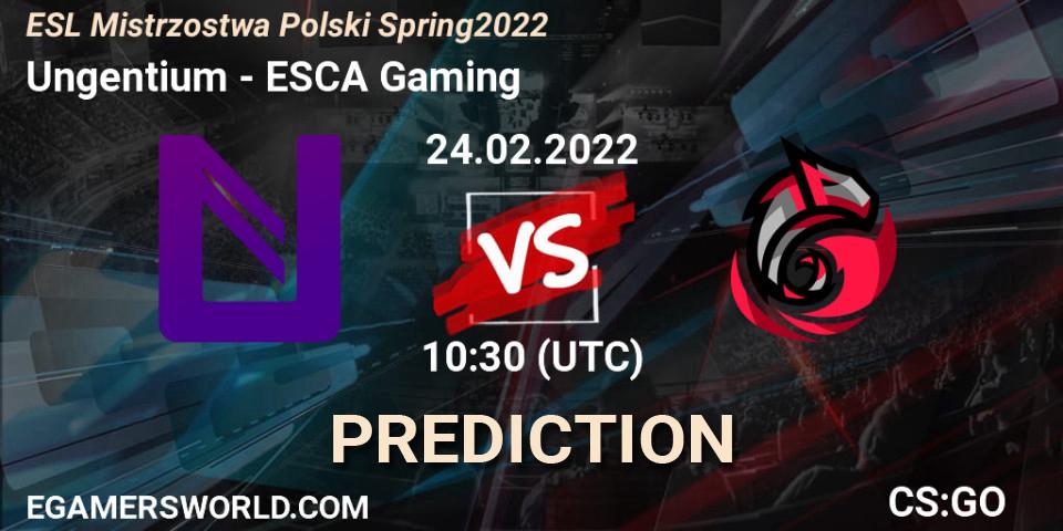 Pronósticos Ungentium - ESCA Gaming. 24.02.2022 at 13:30. ESL Mistrzostwa Polski Spring 2022 - Counter-Strike (CS2)