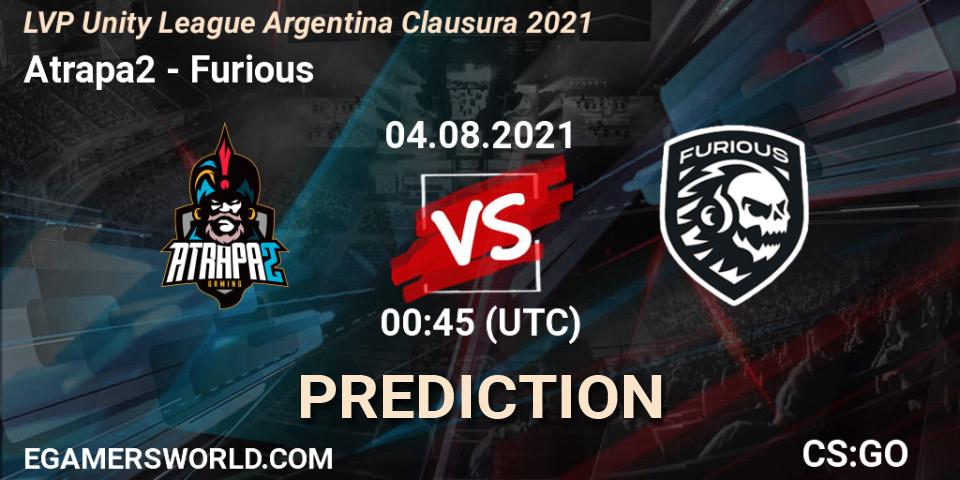 Pronósticos Atrapa2 - Furious. 04.08.21. LVP Unity League Argentina Clausura 2021 - CS2 (CS:GO)